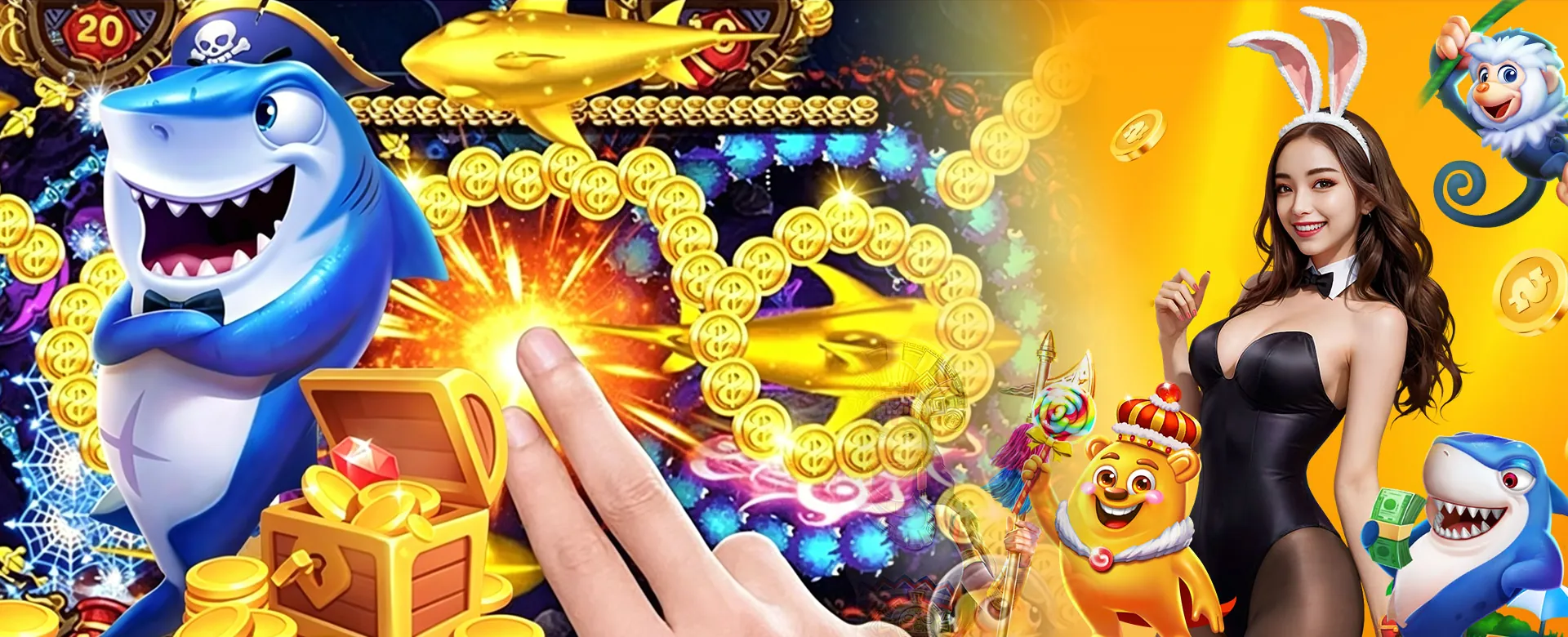 Player enjoying online casino games with spinplus on a golden-lit interface